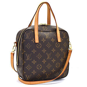 Louis Vuitton Spontini Monogram Shoulder Bag Canvas Leather Brown